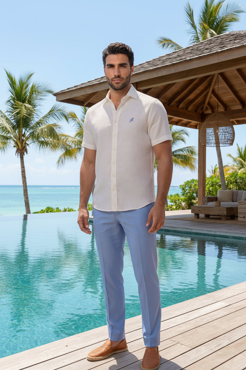 Camisa Slim Manga Corta