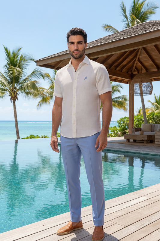 Camisa Slim Manga Corta